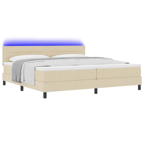 Boxspringbett mit LED Creme 200x200 cm