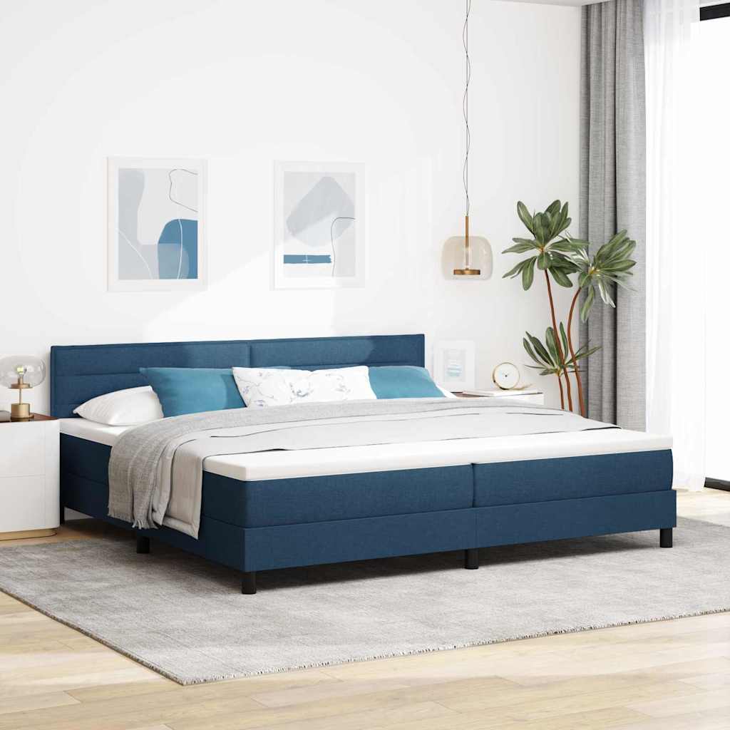 vidaXL Lit coffre avec matelas et LED bleu 200 x 200 cm Tissu