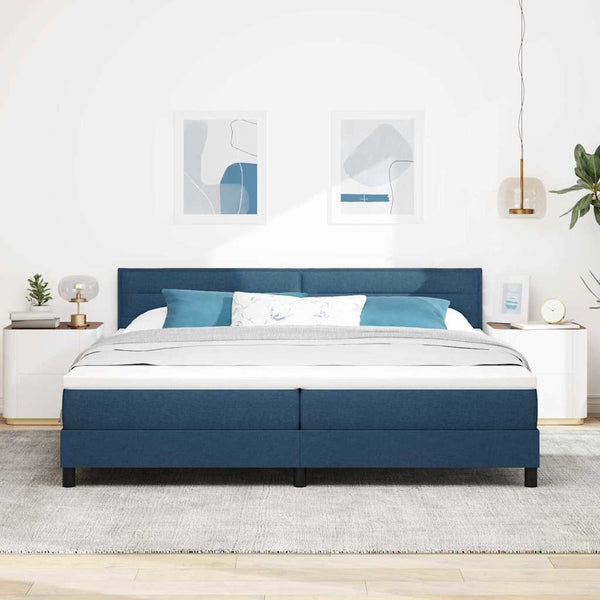 vidaXL Lit coffre avec matelas et LED bleu 200 x 200 cm Tissu