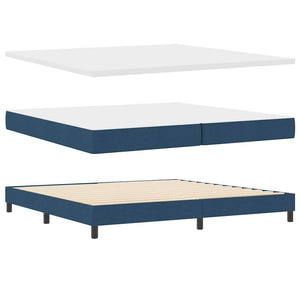 vidaXL Lit coffre avec matelas et LED bleu 200 x 200 cm Tissu