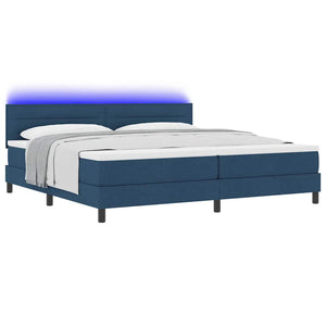 vidaXL Lit coffre avec matelas et LED bleu 200 x 200 cm Tissu