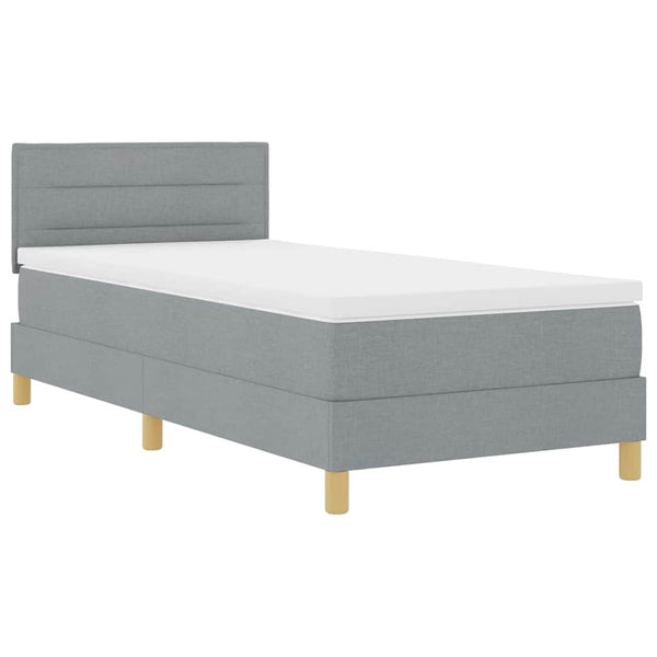 LED Boxspringbett Hellgrau 80x200 cm