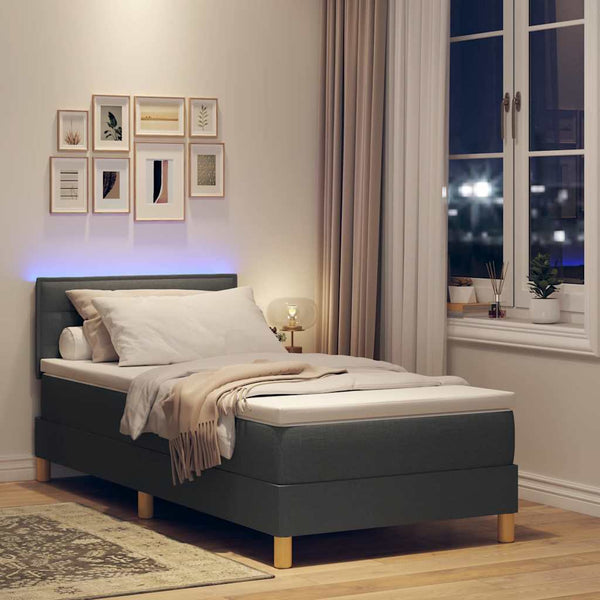LED Boxspringbett Dunkelgrau 80x200 cm