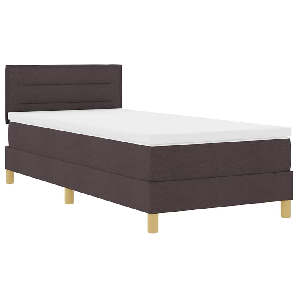vidaXL Lit tapissier LED avec tête de lit marron foncé 80 x 200 cm Tissu