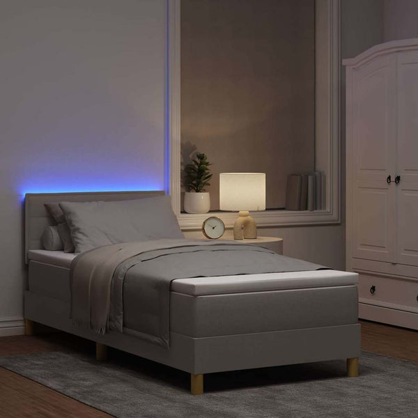 LED Boxspringbett Taupe 80x200 cm