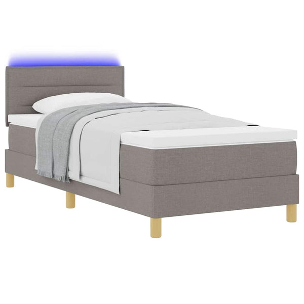 LED Boxspringbett Taupe 80x200 cm