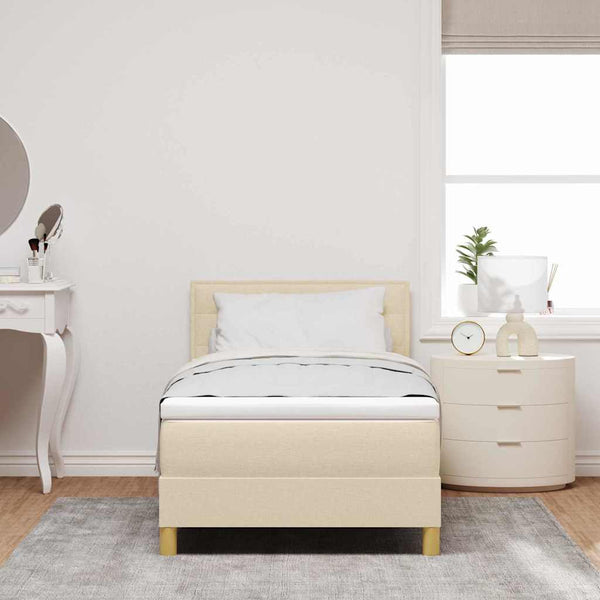 LED Boxspringbett Creme 80x200 cm