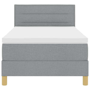 vidaXL Lit coffre à LED avec oreiller gris clair 90 x 190 cm tissu
