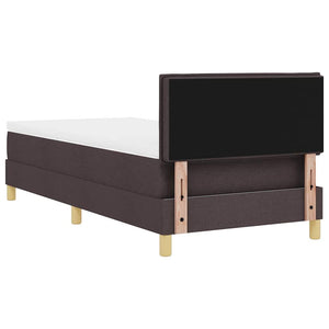 vidaXL Lit coffre à LED avec tête de lit Tissu marron foncé 90 x 190 cm