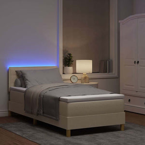LED Boxspringbett Creme 90x190 cm