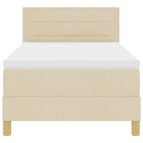 LED Boxspringbett Creme 90x190 cm