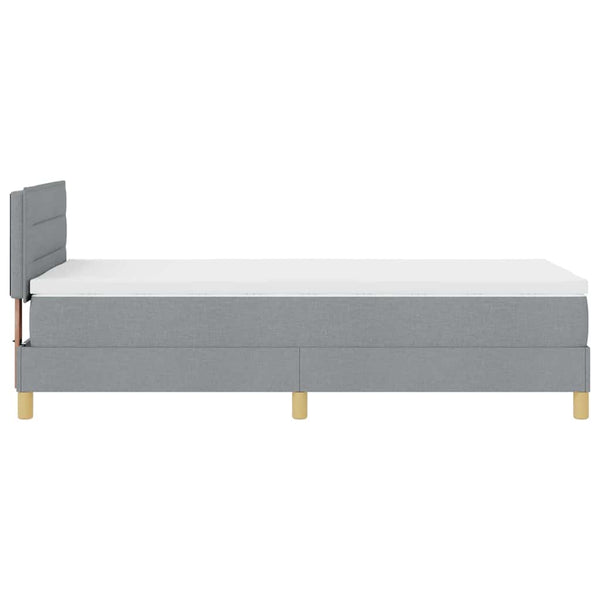 LED Boxspringbett Hellgrau 90x200 cm