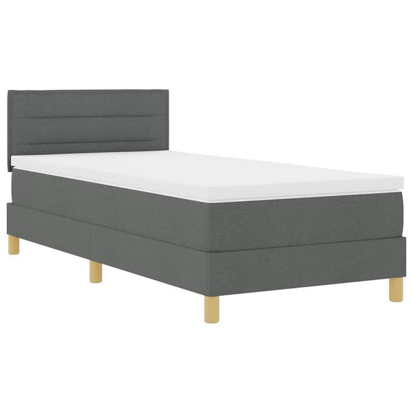 LED Boxspringbett Dunkelgrau 90x200 cm