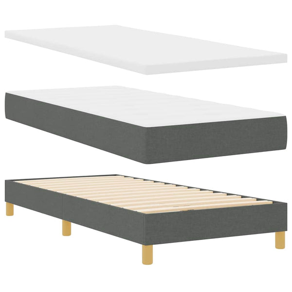 LED Boxspringbett Dunkelgrau 90x200 cm