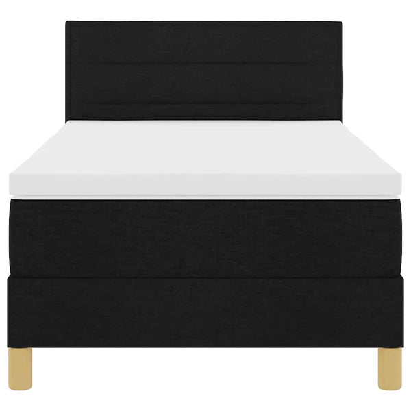 vidaXL Lit coffre à LED avec tête de lit noir 90 x 200 cm Tissu