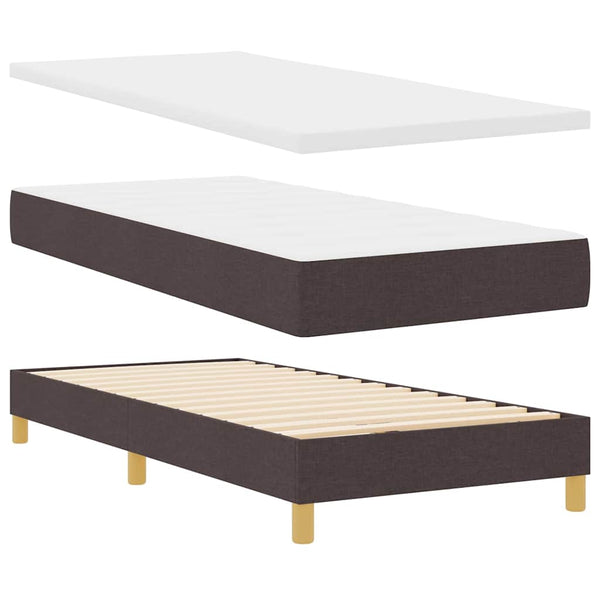 LED Boxspringbett Dunkelbraun 90x200 cm
