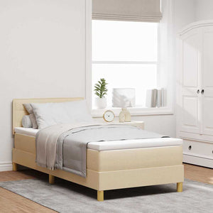 LED Boxspringbett Creme 90x200 cm