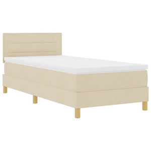 LED Boxspringbett Creme 90x200 cm