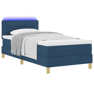 LED Boxspringbett Blau 90x200 cm