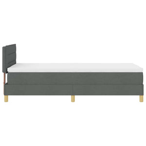 vidaXL Lit coffre à LED avec tête de lit Gris foncé 100 x 200 cm Tissu