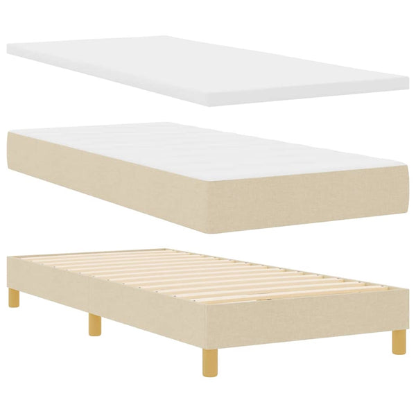 LED Boxspringbett Creme 100x200 cm