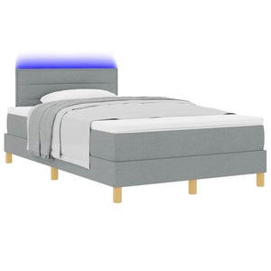 LED Boxspringbett Hellgrau 120x190 cm