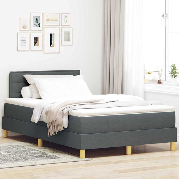 LED Boxspringbett Dunkelgrau 120x190 cm