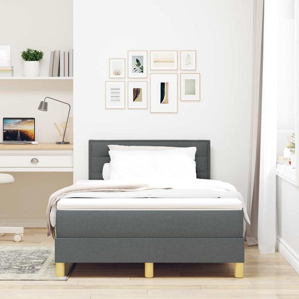 LED Boxspringbett Dunkelgrau 120x190 cm