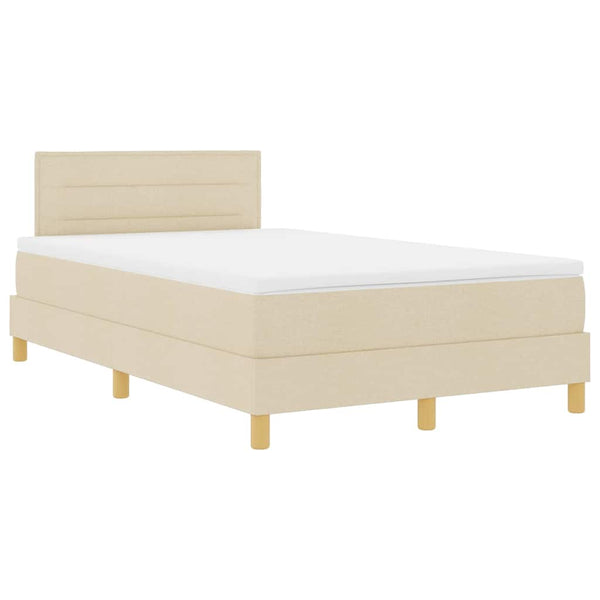 LED Boxspringbett Creme 120x190 cm
