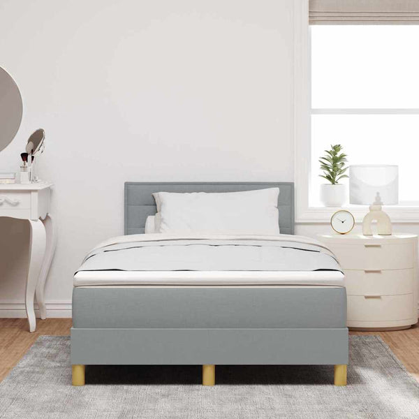 LED Boxspringbett 120x200 cm Hellgrau