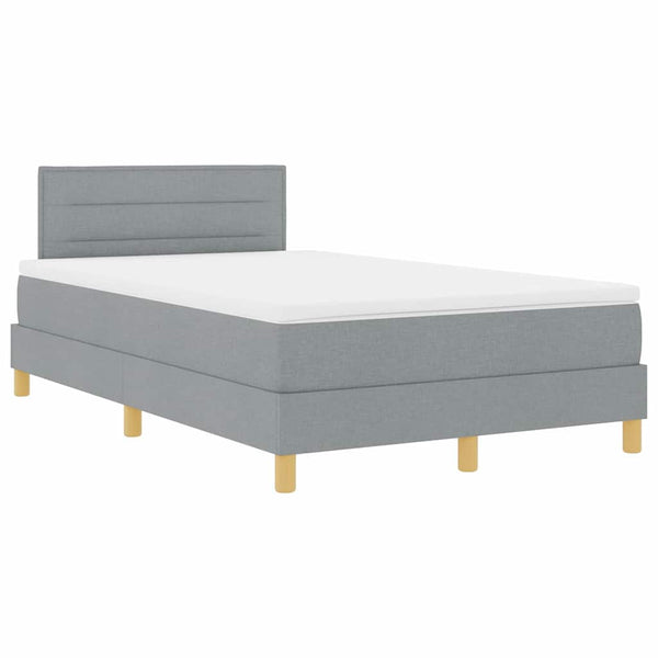 LED Boxspringbett 120x200 cm Hellgrau
