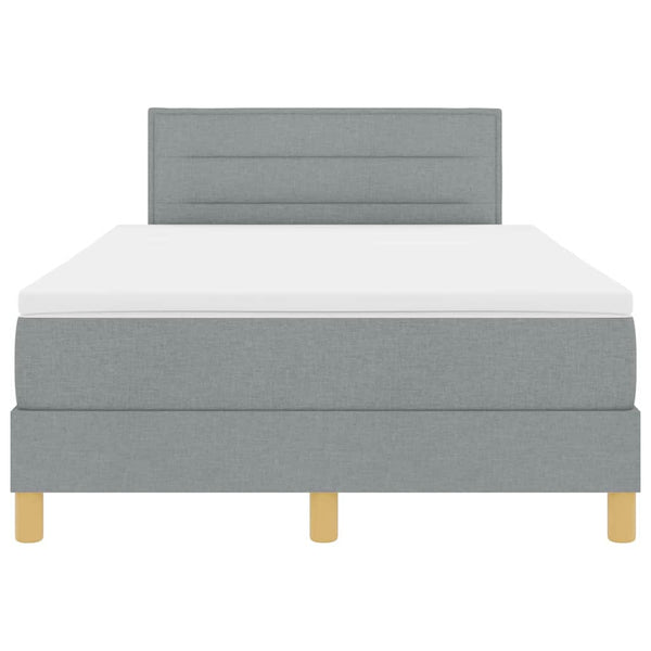 LED Boxspringbett 120x200 cm Hellgrau