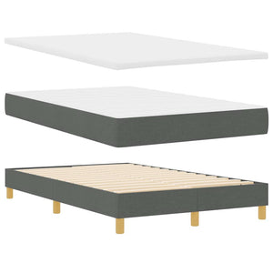 vidaXL Lit coffre à LED avec tête de lit gris foncé 120 x 200 cm Tissu