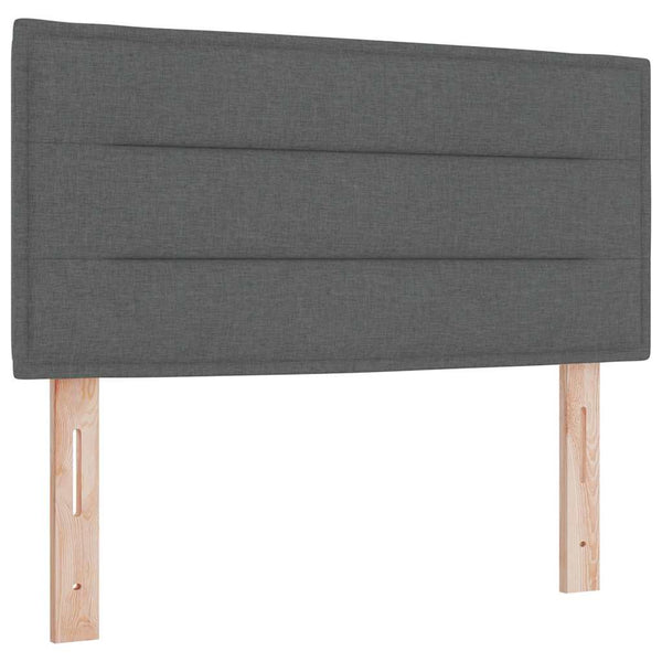 vidaXL Lit coffre à LED avec tête de lit gris foncé 120 x 200 cm Tissu