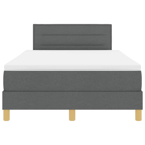 vidaXL Lit coffre à LED avec tête de lit gris foncé 120 x 200 cm Tissu