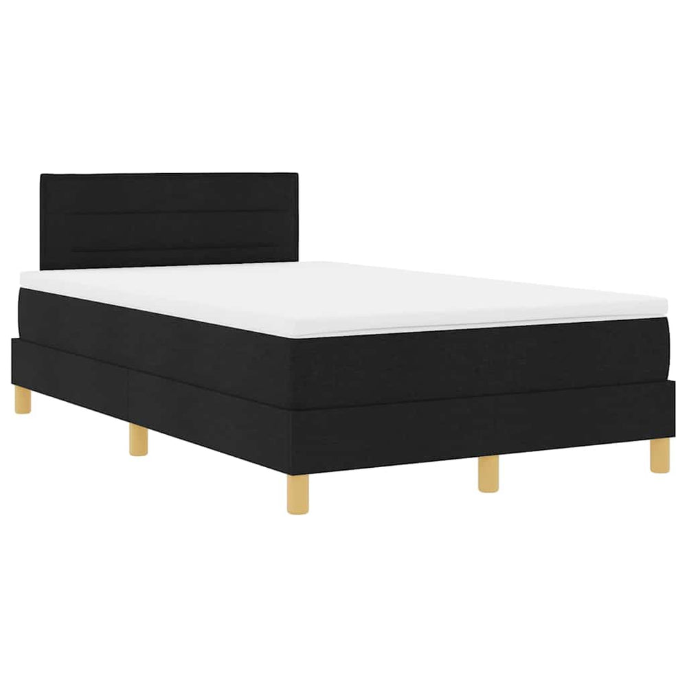 vidaXL Lit tapissier LED avec tête de lit tissu noir 120 x 200 cm