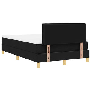 vidaXL Lit tapissier LED avec tête de lit tissu noir 120 x 200 cm