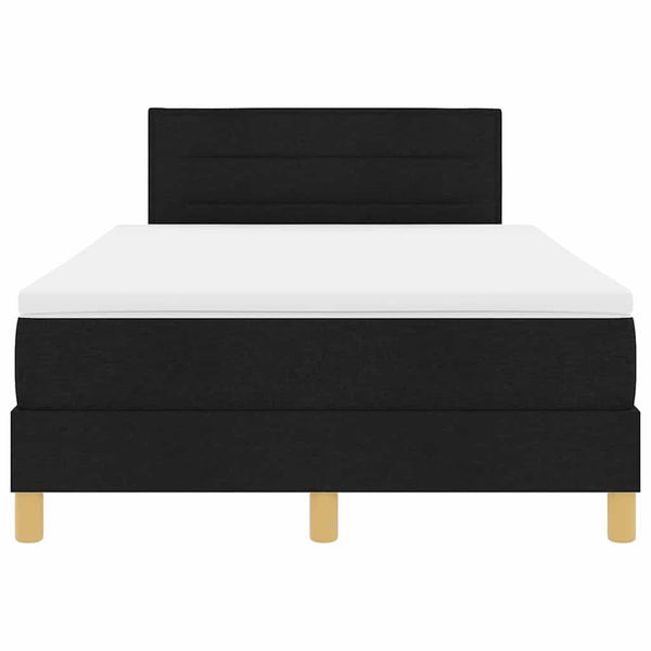 vidaXL Lit tapissier LED avec tête de lit tissu noir 120 x 200 cm
