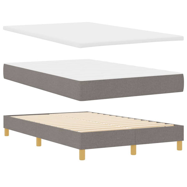vidaXL Lit coffre à LED avec bandes lumineuses LED Taupe 120 x 200 cm Tissu