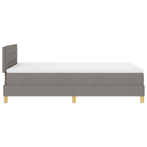vidaXL Lit coffre à LED avec bandes lumineuses LED Taupe 120 x 200 cm Tissu