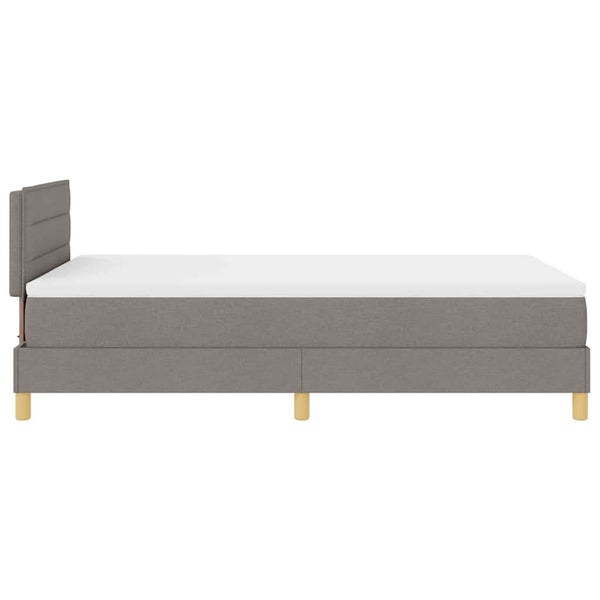vidaXL Lit coffre à LED avec bandes lumineuses LED Taupe 120 x 200 cm Tissu