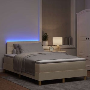 LED Boxspringbett Creme 120x200 cm