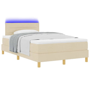 LED Boxspringbett Creme 120x200 cm