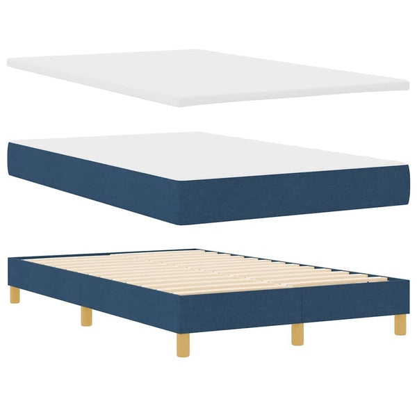 vidaXL Lit tapissier avec LED et bande lumineuse LED Bleu 120 x 200 cm Tissu
