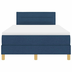 vidaXL Lit tapissier avec LED et bande lumineuse LED Bleu 120 x 200 cm Tissu