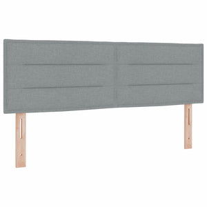 vidaXL Lit coffre tapissé à LED avec tête de lit Gris clair 140 x 190 cm Tissu