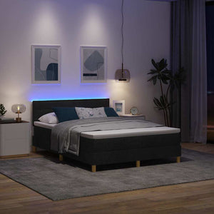 LED Boxspringbett Schwarz 140x190 cm