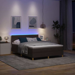 LED Boxspringbett Dunkelbraun 140x190 cm