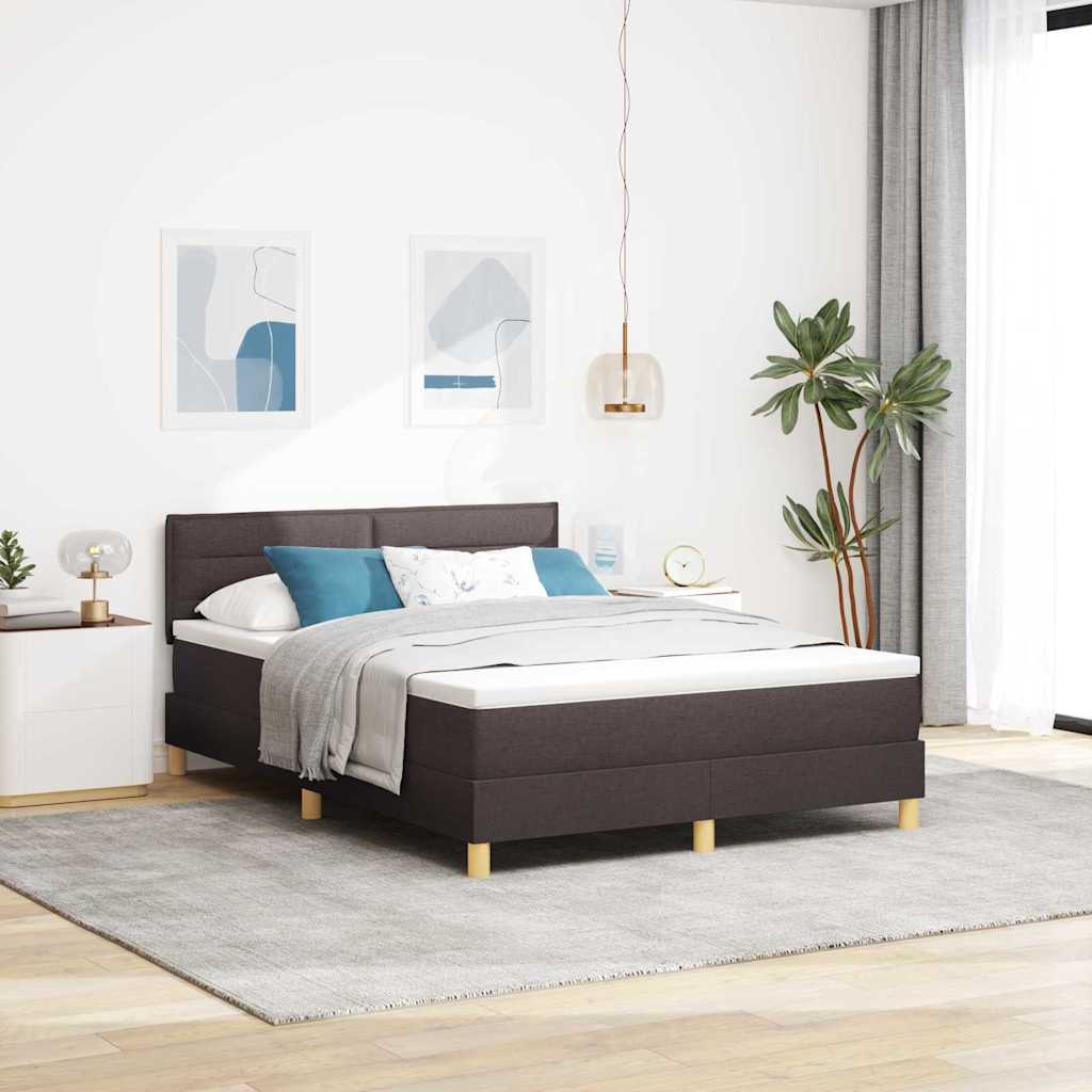 LED Boxspringbett Dunkelbraun 140x190 cm