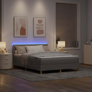LED Boxspringbett Taupe 140x190 cm